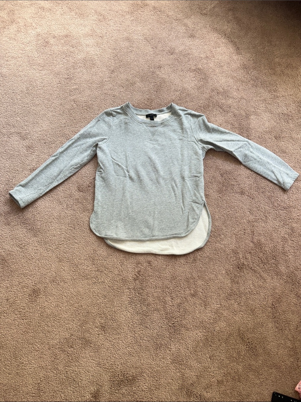 J. Crew Light Heather Gray Layered-Hem Sweatshirt